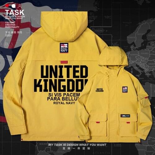 UK United Kingdom of Great Britain UK men jacket hooded Navy logo army fan windbreaker coat clothing mens mens autumn clothes