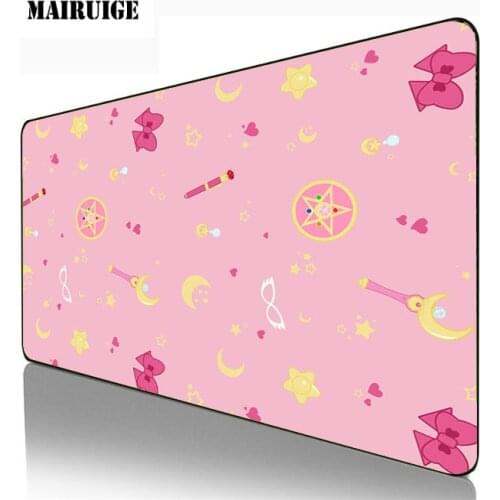 Mairuige Girly Pattern Gaming Computer Large Pink Mouse Pad 400*900mm Gamer Locking Edge Keyboard XXL DeskMat PC MiceMats