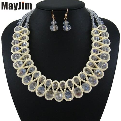 MayJim Statement necklace 2018 fashion crystal jewelry sets Handmade bead chain big dubai jewelry sets Vintage beads Bijoux