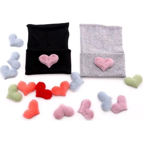 Newborn baby kids Fur Heart Hospital Hat 2020 Soft Girl Boys Cotton knitted beanie baby photography props 0-4 month dropshipping