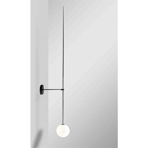 Nordic Glass Ball Line Wall Lamps Modern Bedroom Living Room Bedside Sconce Wall Lights Background Bathroom Milk White Fixtures