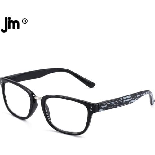 JM Men Women Spring Hinge Square Reading Glasses Vintage Magnifier Diopter Presbyopic Glasses