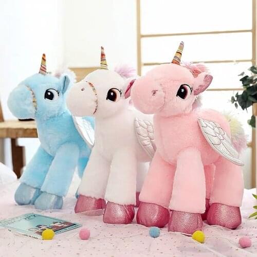 Huge stuffed unicorn toy unicornio Pillow big wings stuffed cartoon animals cushion doll Kids toys birthday gift home