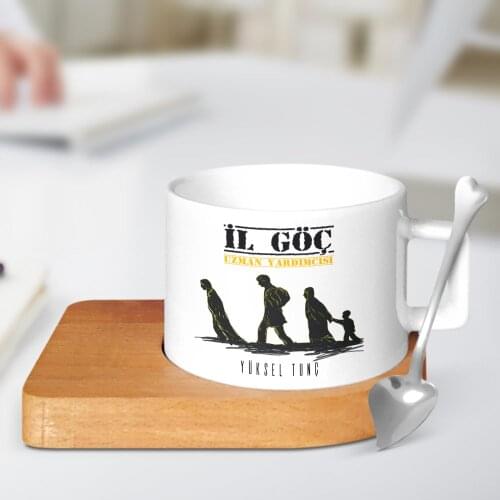 Personalized Professional Provincial Migration Expert Helper Wood Altlıklı Ceramic Cup