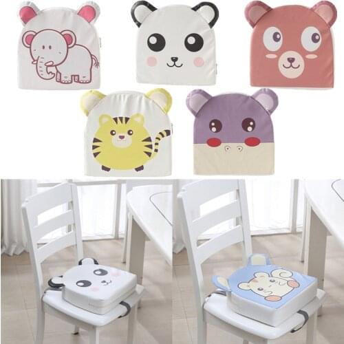 Portable PU Leather Baby High Chair Booster Pad Adjustable Detachable Sponge Seat Cushion With Safety Buckle For Toddler Kids