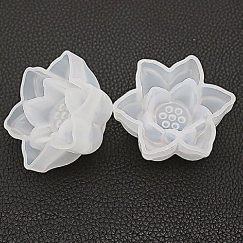 Transparent Silicone Mould Dried Flower Resin Decorative Craft DIY Three-dimensional lotus Mold epoxy resin molds for jewelry