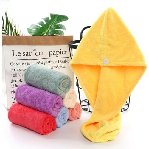 Hair Drying Hat Womens Water Absorbent Quick-drying Thick Triangle Hat Thicken High Density Coral Fleece Shower Cap