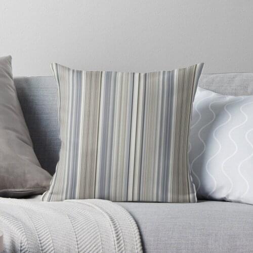 Blue Grey Tan Stripes Throw Pillow Cushion Cover Polyester throw pillows case on sofa home living room car seat decor 45x45cm