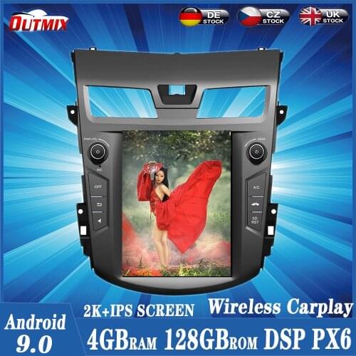 Tesla Style Android 9.0 128G PX6 Car GPS Navigation Radio For Nissan Teana 2013-2016 Auto Multimedia Player Stereo Head Unit PX6