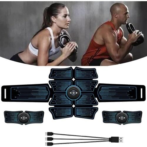 USB Charging Abdominal Muscle Stimulator Trainer Rechargable EMS Electric Muscle Exerciser Machine Home Gym Belly Arm Massage