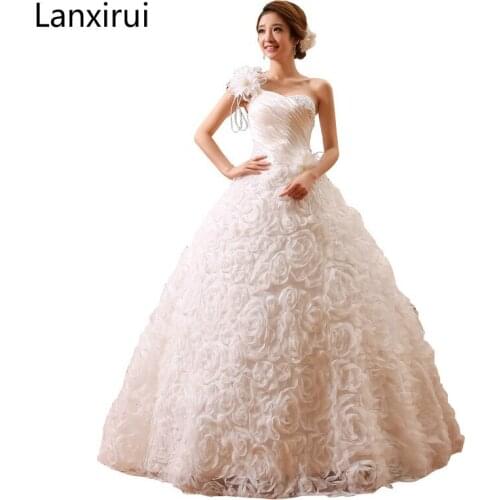 Spring & Summer Korean Style vestidos de noiva One Shoulder Designer Lanxirui Dresses With Sleeves Women Princess Dress