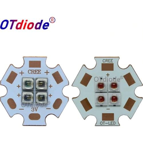 EverLight 3535 4Chips 4-LEDs 3V6V12V 10W Infrared IR 850nm 940nm 730nm High Power LED Emitter Diode with 20mm Copper PCB