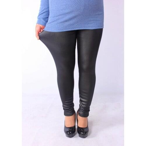 2018 New Autumn and Winter Style PU leggings Women Plus Velvet fertilizer high-elastic Show thin Plus size 5XL womens pants