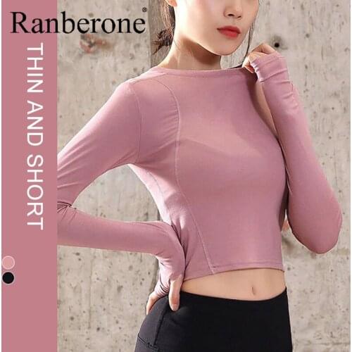 New High Elastic Loose Women Yoga Top Long Sleeves Clothes Sport Top Female Breathable Fitness T-shirt For Running Fitness Yoga