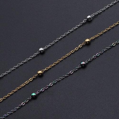 1 Meter Stainless Steel 3mm bead ball Link Chains Wholesale Necklace Bracelets Making
