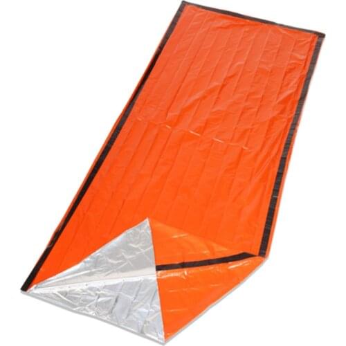 1pc Portable PE Survival Sleeping Bag Outdoor Thermal Keep Warm Waterproof Camouflage Emergency Blanket Camping Sun Protection