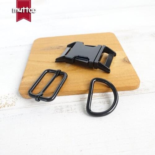 10sets/lot (metal buckle+adjust buckle+D ring/set) DIY Dog Collar 3.0cm webbing zinc alloy buckle adjust buckles 4 colors