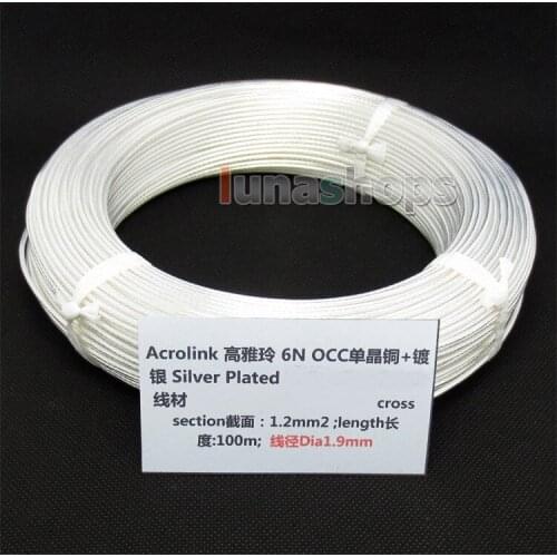 10m Acrolink Silver Plated 6N OCC Signal Wire Cable 1.2mm2 Dia:1.9mm For DIY LN004375