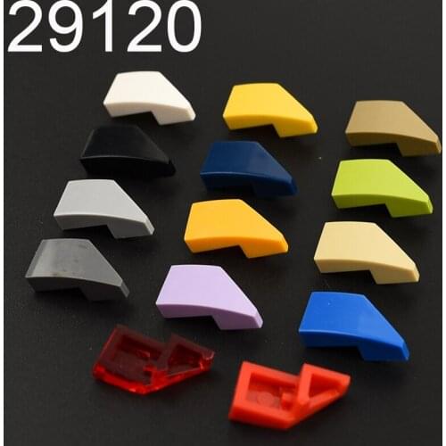 10pcs Building block 29120 Slope Curved 2 x 1 with Stud Notch Left accessories parts MOC DIY Education Build Toys Brick