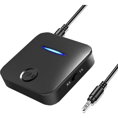 28EA 3.5mm Jack Bluetooth-compatible 5.0 Receiver Transmitter2 in 1 Portable Adapter Car Props Hand Free Call USB Charging