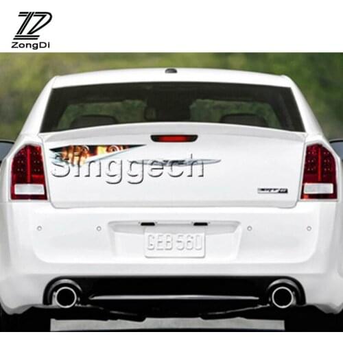 ZD 3D Eyes Peeking Monster Car stickers for Alfa Romeo Chevrolet Aveo Captiva Ford Focus 3 Fiesta Mondeo Kuga Fusion Accessories