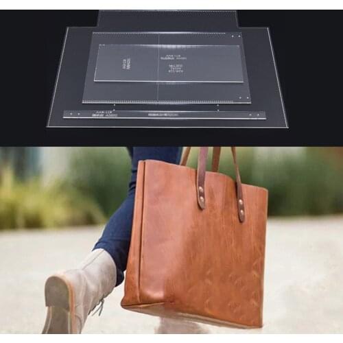 4 Pieces/Set Acrylic Shoulder Bag Tote Handbag Pattern Template Stencil DIY Leather Hand Craft