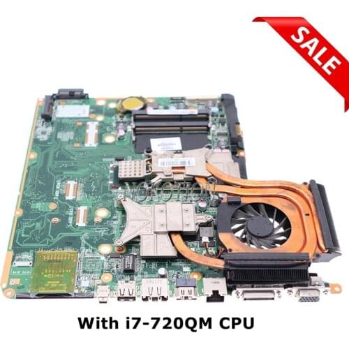 580977-001 574902-001 580975-001 600817-001 for HP DV6-2000 DA0UP6MB6F0 Laptop motherboard GT230M 1G With i7 CPU Radiator