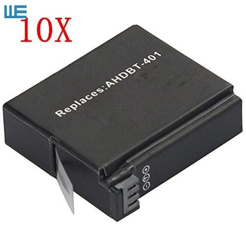Gopro Accessories. 10pcs/Lot AHDBT-401 AHDBT401 Batteries for GoPro HERO4 HERO 4 Black and GoPro HERO4 Silver Video Camera