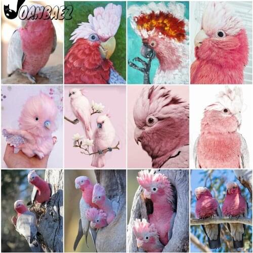 Pink Parrot 5D Diy Diamond Painting Animal Cross Stitch Embroidery Mosaic Kit Hand-Inlaid Wall Decoration Accessories