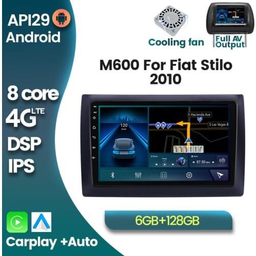 6+128G Android 10 Car Media Radio Video GPS Navigation for Fiat Stilo 2010 Built In Carplay Car Stereo Player 2din Head Unit