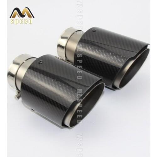 1PCS car accessories 304 stainless steel atomization and bright-faced carbon fiber tailpipe muffler tailpipe straight edge