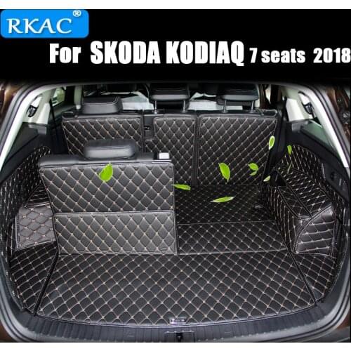 RKAC Car Custom Trunk Mats For SKODA KODIAQ 7 SEATS 2018 Waterproof Carpets Cargo Liner Interior Accessories car styling