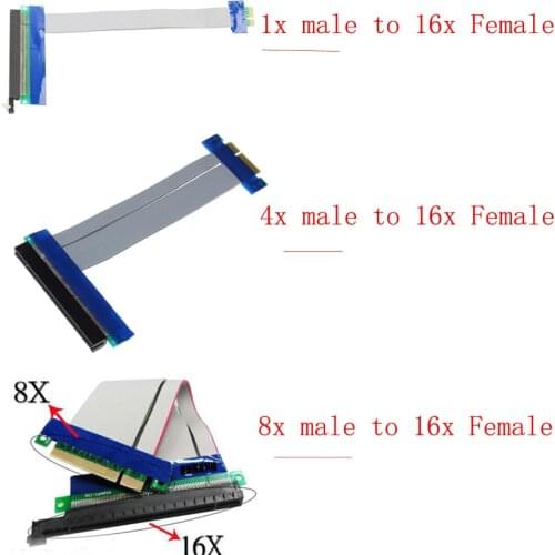 Banggood 1pcs PCI Express PCI-E 1X/4X/8X Male to 16X Female Riser Card Extender Ribbon Adapter Cable