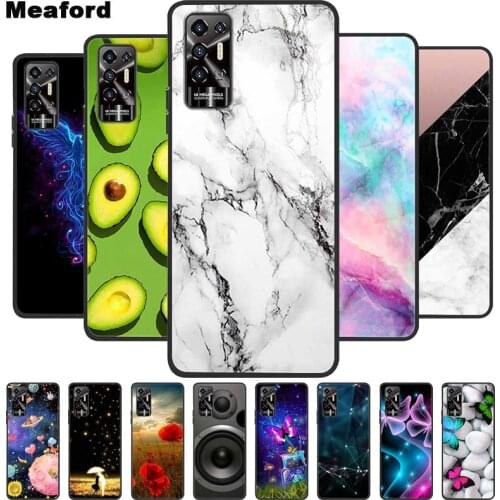 For Tecno Pova 2 Case Marble Soft Silicone Back Case for Tecno Pova 2 Phone Cover Pova2 6.9" 2021 Coque Funda Bag