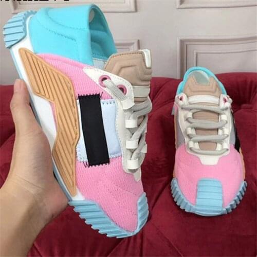 Breathable Embroidery Woman Shoes Lace Up Platform Sneakers Spring Comfort Walk Shoes For Ladies Flat Thick Sole Casual Shoes