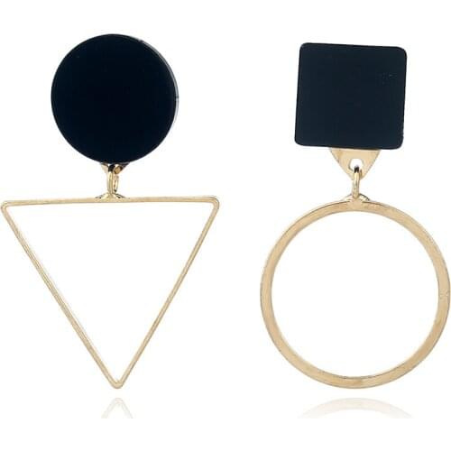 European And American Fashion Big Irregular Geometric Round Triangle Korean Personality Acrylic Earrings for Women Jewelry