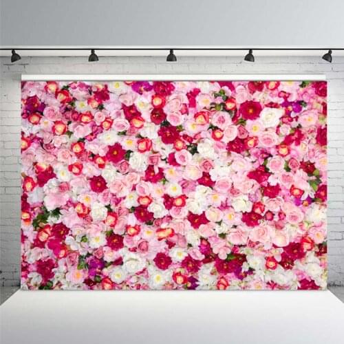 Mehofoto Pink Rose Flower Backdrop for Photography Bridal Shower Backdrop for Photo Studio Floral Photo Background Studio Props