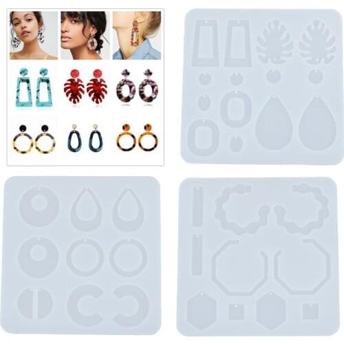 Crystal Epoxy Resin Mold Earring Pendant Casting Silicone Mould DIY Crafts Jewelry Making Tools X4YA