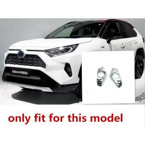 JanDeNing 2pcs Chrome Car Exterior Front Fog Light Lamp Cover Trim For Toyota RAV4 2019 2020