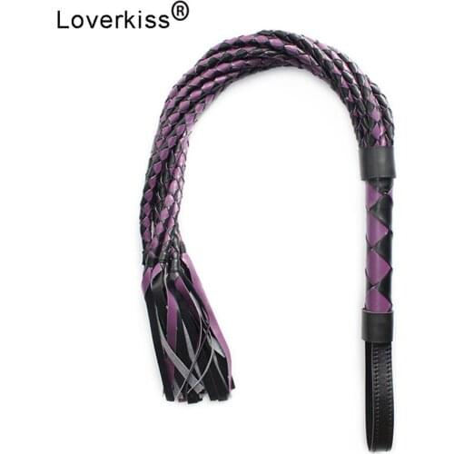 Loverkiss Hand Whip Sex Tools for Sale 84cm Faux Leather Whip Flogger Spanking Paddle etish Bondage Adult Products Sex Shop