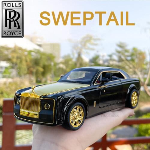 1/24 Alloy Diecasts Car Model Metal Toy Rolls Royce Sweptail Car Model Simulation Out Of Print Collections Sound Light Kids Gift