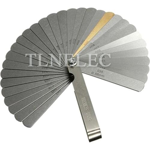 Stainless Steel Combination Feeler Gauge 32 Blades Range Finder Feeler Gauge Valve Teaching Feeler Gauge 0.04-0.88mm Gap Size