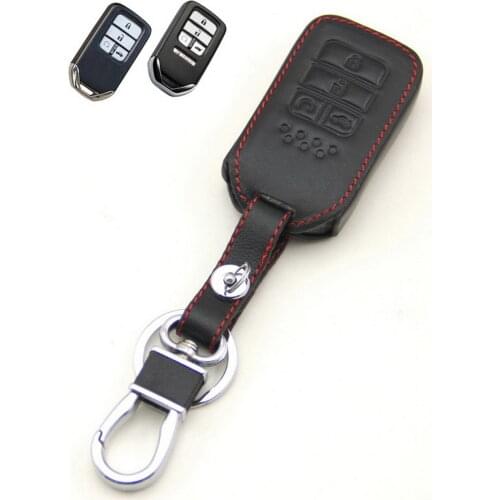 Leather Case Cover Holder Fit For Honda Accord CRV Civic Remote Smart Key 4 5 Buttons 72147-TBA-A10 - LKQ~139695279 KR5V2X