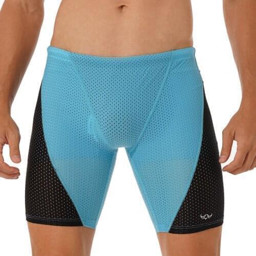 Swimwear Mens Swimsuit Hollow Out Quick Dry Swimming Trunks Contrast Color Shorts Sports Gym Fitness Yoga Cycling Short Pants