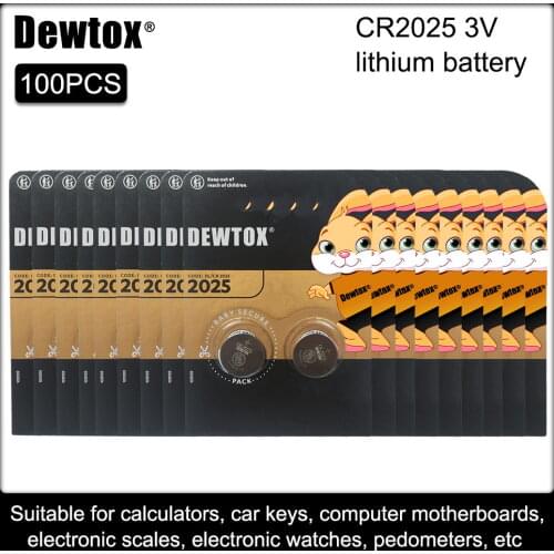 Cr 2025 3V Lithium Coin Battery 100PCS/LOT for DURACELL Original cr2025 Button Cell Batteries For Main Board Remote Control Toy