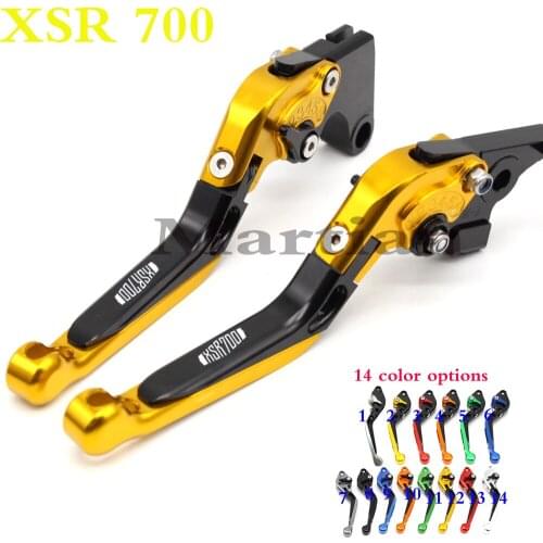 !!!Logo XSR700 For Yamaha XSR 700 XSR70 2016-2018 Red&Titanium CNC Adjustable Folding Extending Motorcycle Brake Clutch Lever