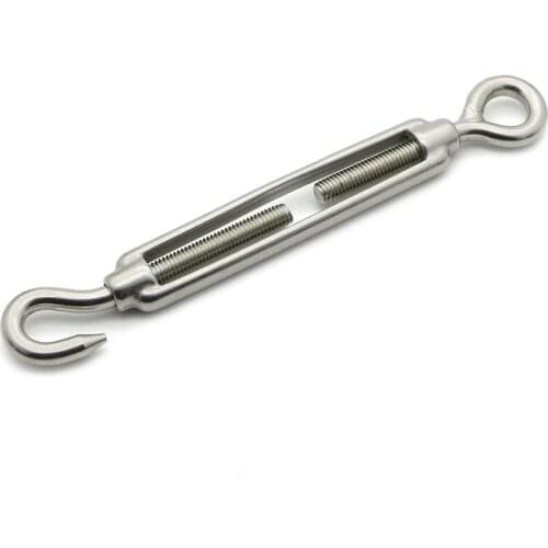 Free Shipping Wholesale M5 US type stainless steel wire rope marine hardware 304 turnbuckles with eye and hook