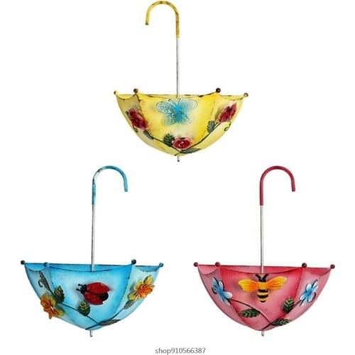Metal Umbrella Hanging Planter Wall Decor Inspirational Plant Hanger Flower Pot for Indoor Outdoor Home Office Garden Wholesales