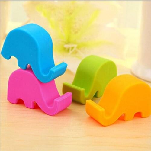Lovely Mini Elephant Desk Mount Portable Mobile Phone Holder 4 Colors Cell Phone Holder Tablets Bracket Mobile Phone Accessories