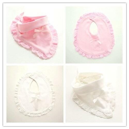 The New Cotton Lace Baby Slabbetjes Bowknot Burp cloth Baby Bibs Pink White Baby Girls Lovely burp cloth Saliva Towels Bibs